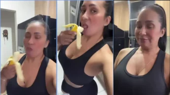 Alessandra Marques comendo uma banana gostosa