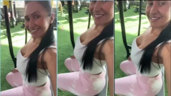 Alessandra Marques toda safada e peituda na academia