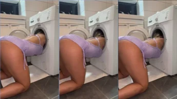 Anitta Hot de quatro presa na maquina de lavar roupas