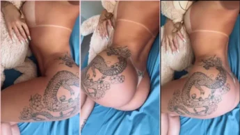 Clary Costa nua mostrando a bunda tatuada