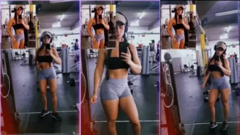 De shortinho socado Jessica Minassian se filma malhando