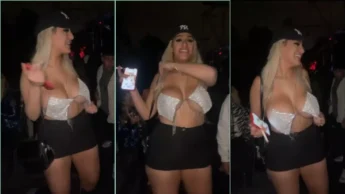 Exótica loirona de peitões Anto Pane se mostrando