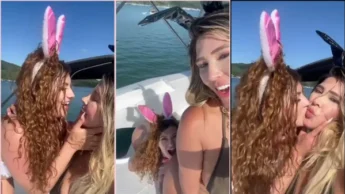 Giovana Greco em alto mar dando uns pegas na gostosa