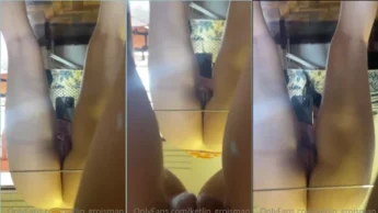 Ketlin Groisman colocou um espelho no chão para filmar a buceta de pertinho