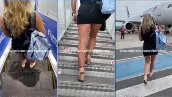 Lais Exibidinha mostrando a calcinha no avião