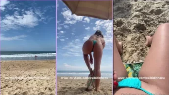 Lais Exibidinha mostrando a xota peludinha na praia
