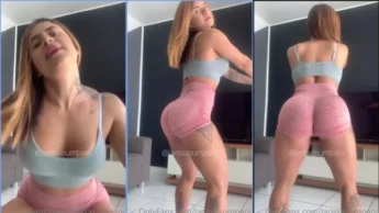 Larissa Sumpani provocando com roupa de ginastica