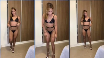 Leticia Miranda provando a roupa sexy
