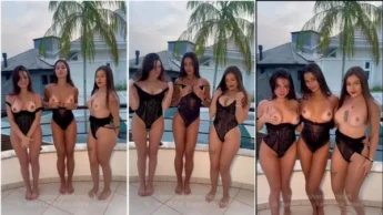 Natasha Steffens e seus amigas mostrando os peitões