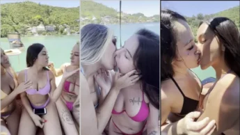 Emily Ferrer dando uns pegas na amiga