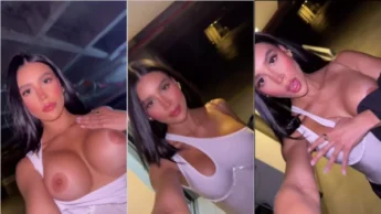 Peituda Hanna Miller no vídeo exibindo as tetas