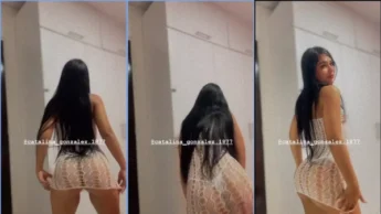 Cata Gonzalez no vídeo sensual de roupa curta