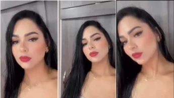 Cata Gonzalez toda maquiada se exibindo