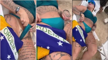 Gostosa Anny Alves na praia mostrando pacotão