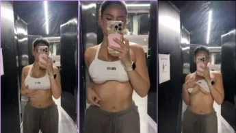 Laura Vanegas em video onlyfans mostrando os seios