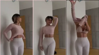 Laura Vanegas rabuda trocando de roupa sensualmente