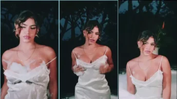 Loira bucetuda sexy Laura Vanegas de vestido branco