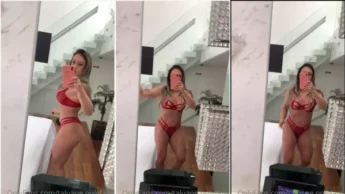 Porno Taluane de lingerie vermelha dançando