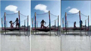 Rafaela Sumpani e Carol Franncci no pula pula