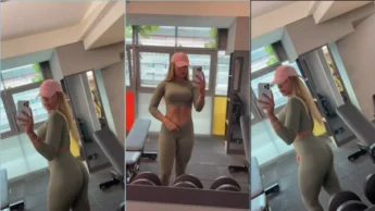 Sofia Lopes na academia de roupa sexy