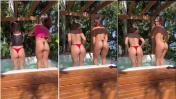 Amanda Leon e bucetuda de bundão se exibindo na banheira