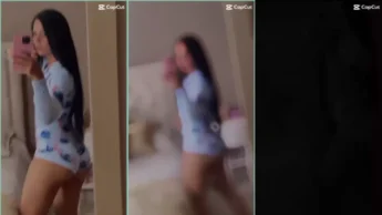 Cata Gonzalez no quarto de pijama se exibindo