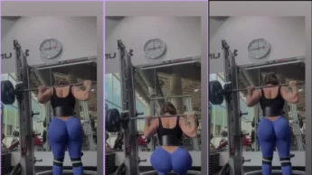 Valeria Vidal bunduda cavala pegando peso na academia