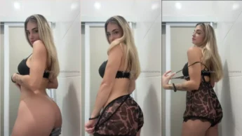 Denis Serena loira linda de bundão tirando seu short