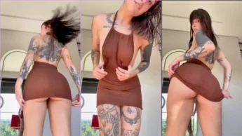 Martina Oliveira de rabo gostoso e peitos durinhos de vestido
