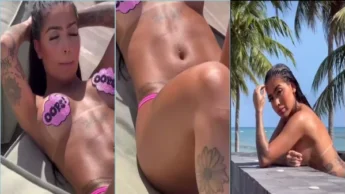 MC Mirella toda gostosa pegando um bronzeado