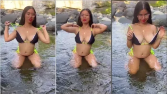 Paola Suarez no rio mostrando seus lindos seios