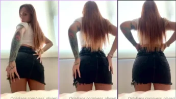 Yess Olivieri rabuda de saia preta mostrando rabão