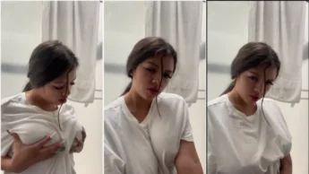 Valeria Ardila em video alisando os peitos gostosos