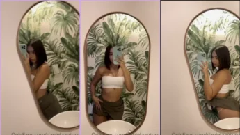 Daniela Antury provocando na frente do espelho