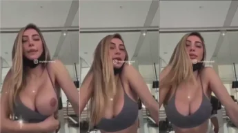 Confira a Leticia Reed mostrando os seios na academia