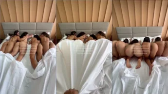 Amadora Amira Daher pelada na cama com varias mulheres