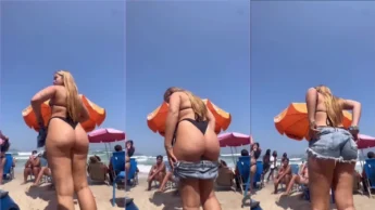 Antonia Valado se exibindo na praia