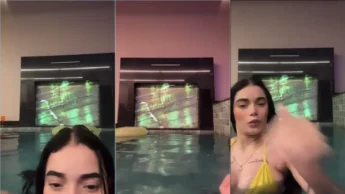 Confira a gostosinha se exibindo na piscina