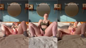 Gostosinha heyitsindigo brincando com a xota rosa