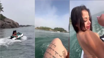 Anny Alves e amiga safada em alto mar se exibindo