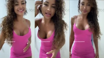 Paty Doce de vestido rosa colado na putaria sexy