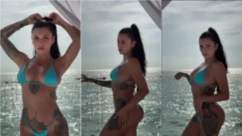 Sara Calixto video adulto da gata excitada de biquini azul
