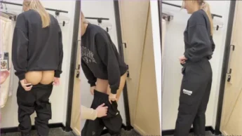 Utah Jaz safada no provador filmando sua roupa