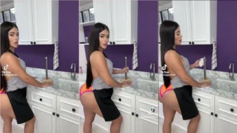 Vazou video da Ana Gandica se exibindo na cozinha