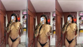 Video caseiro da Angie Jimenez pelada na frente do espelho