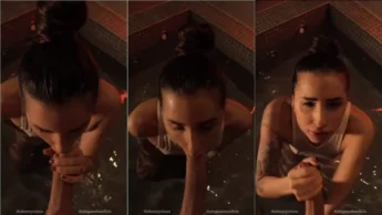 Alexandra Neves bebendo porra na banheira