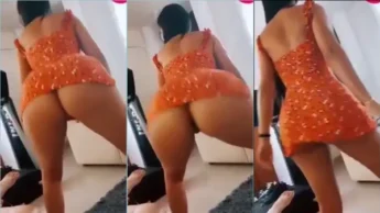 Ana Paula Saenz de vestido mostrando a bunda e bucetão