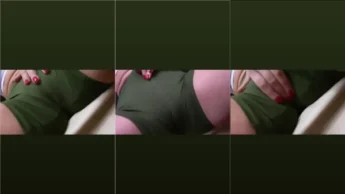 Cintia Cossio passando a mão na buceta por cima do shorts
