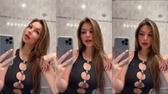 Grace Boor peituda se gravando com celular