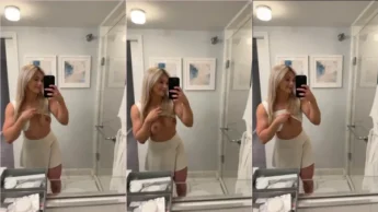Gracie Parkerr levantando a blusa e mostrando os seios